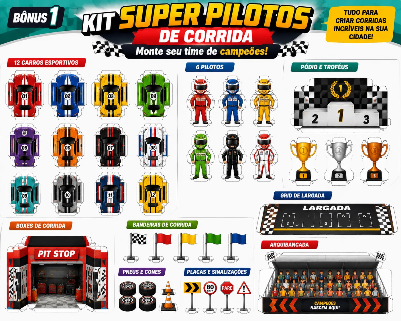 Kit Pilotos Relâmpago e Equipe